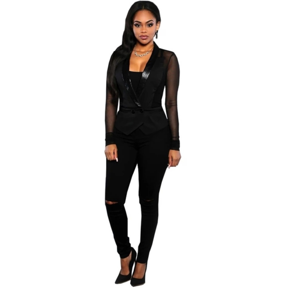 Black Sheer Blazer